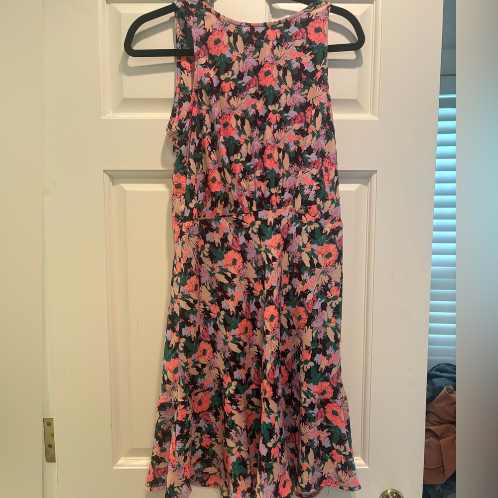 J. Crew Floral Mini Dress - Pink and Black